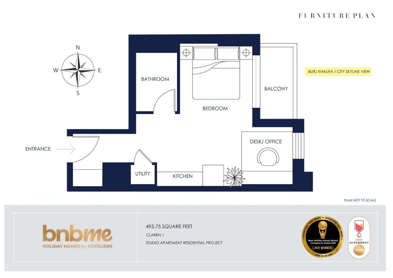 Bnbmehomes - Elegant & Stylish Studio In Downtown - 502 Dubai Buitenkant foto